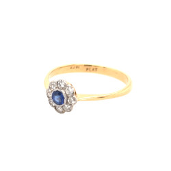 Pre Owned 18ct Sapphire and Diamond Cluster Ring ZV894